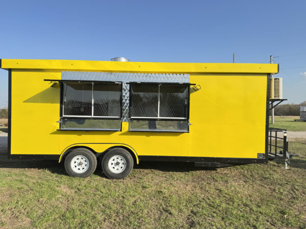 Yellow 8x20’ Food Trailer