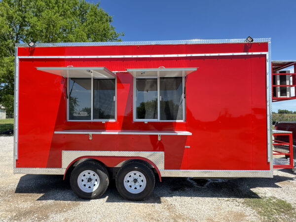 Red 8'x16' Food Trailer
