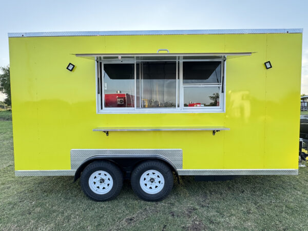 Yellow Food Trailer 8x16 Basic Kitchen