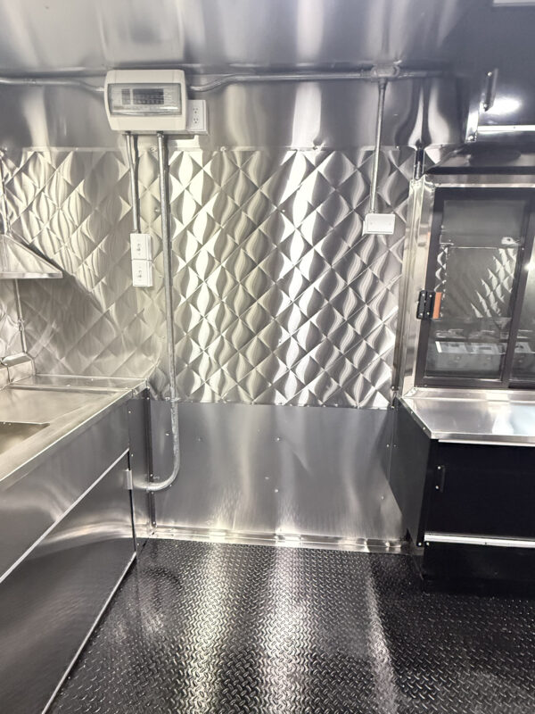Black 8x16’ Food Trailer - Hands Wash Outside - Image 19