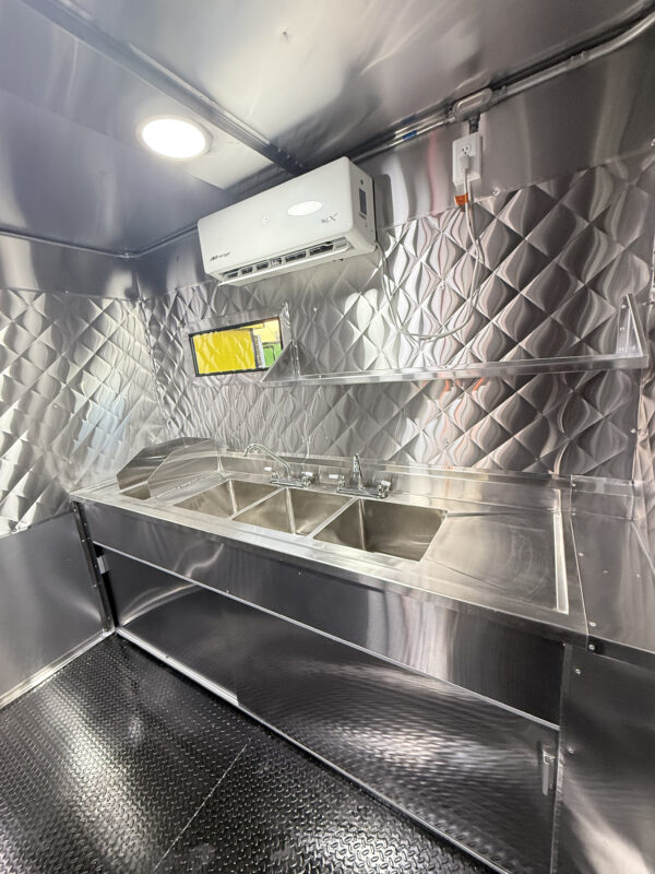 Black 8x16’ Food Trailer - Hands Wash Outside - Image 21
