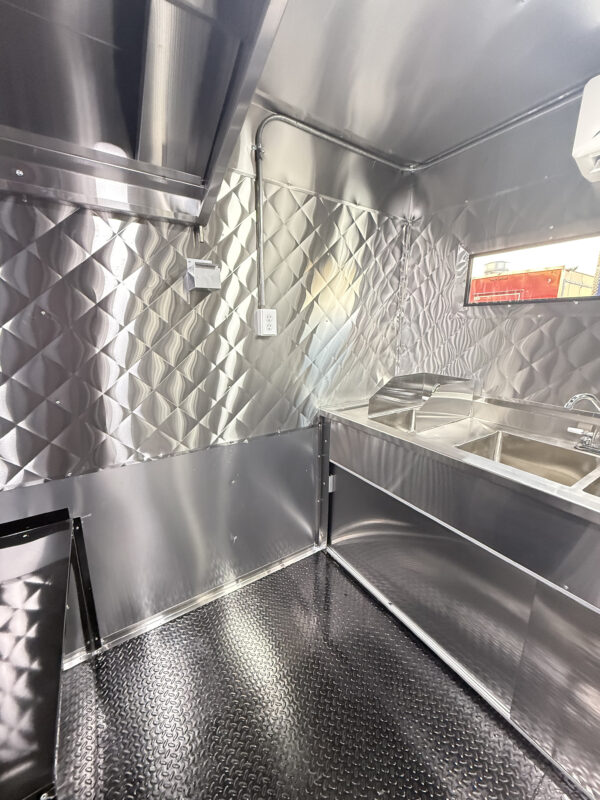 Black 8x16’ Food Trailer - Hands Wash Outside - Image 22