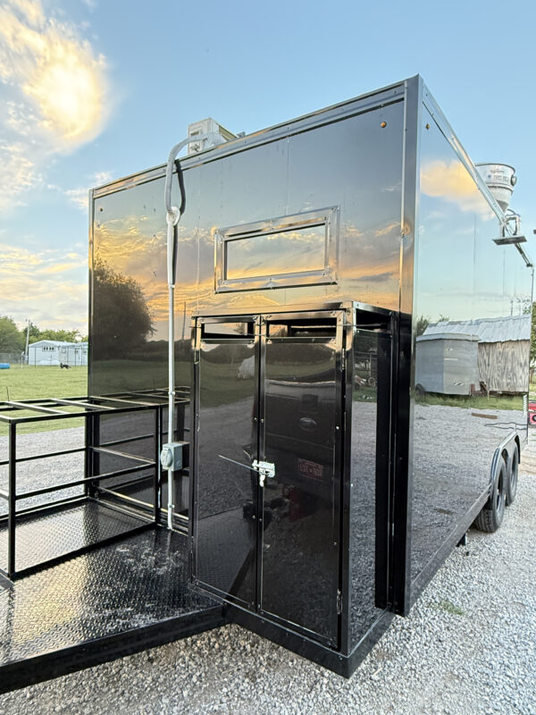 Black 8x16’ Food Trailer - Hands Wash Outside - Image 7