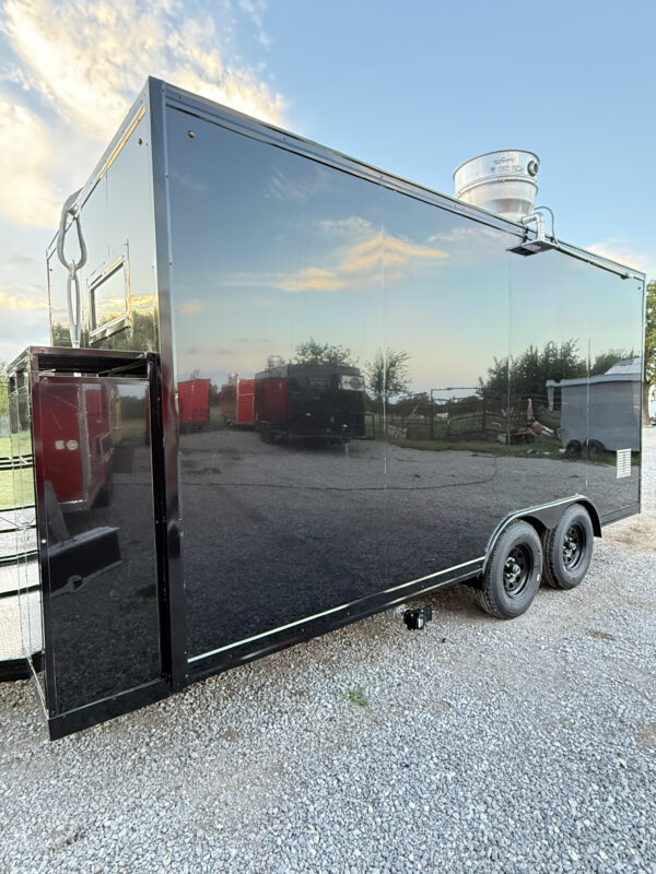 Black 8x16’ Food Trailer - Hands Wash Outside - Image 6