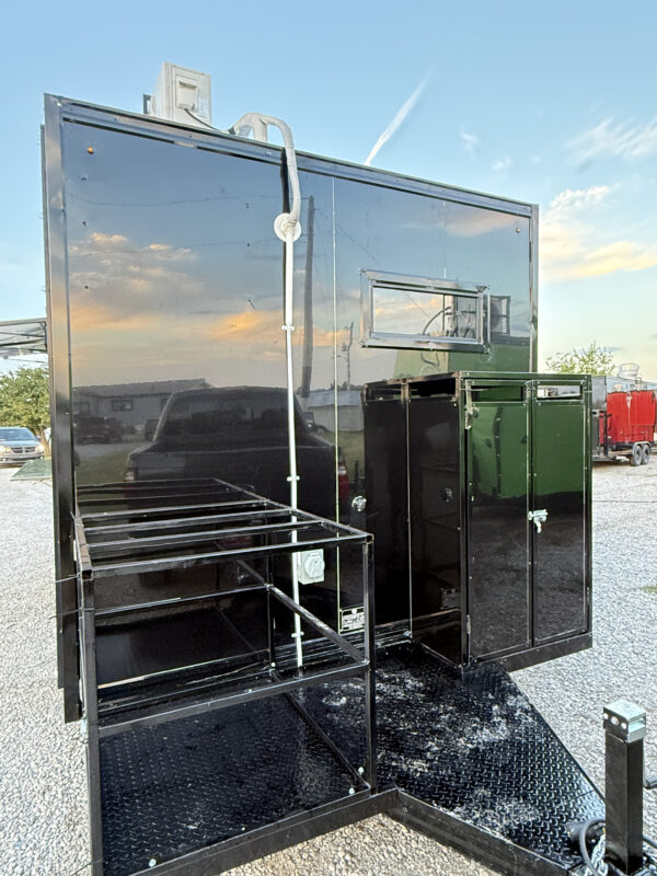 Black 8x16’ Food Trailer - Hands Wash Outside - Image 8