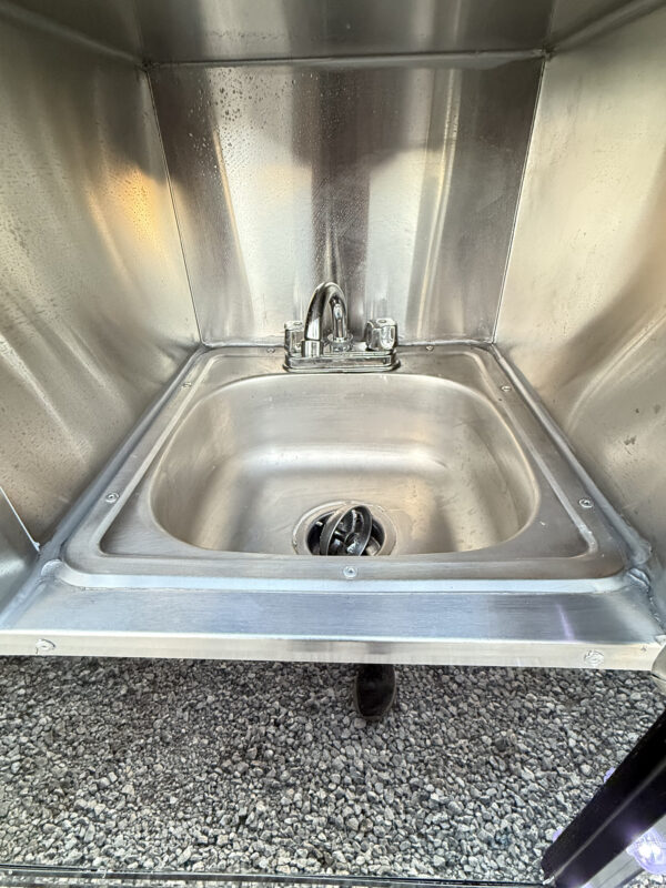 Black 8x16’ Food Trailer - Hands Wash Outside - Image 24