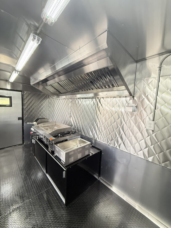 Black 8x16’ Food Trailer - Hands Wash Outside - Image 13