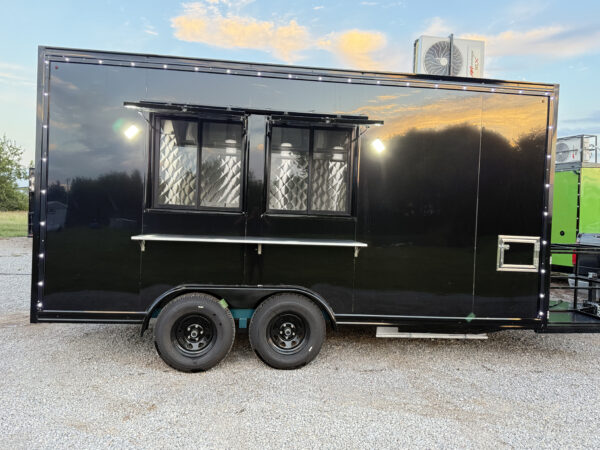 Black 8x16’ Food Trailer - Hands Wash Outside - Image 2