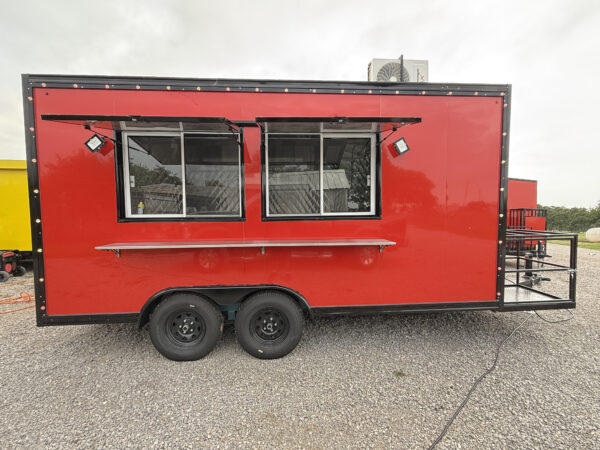 Red 8x16' Food Trailer